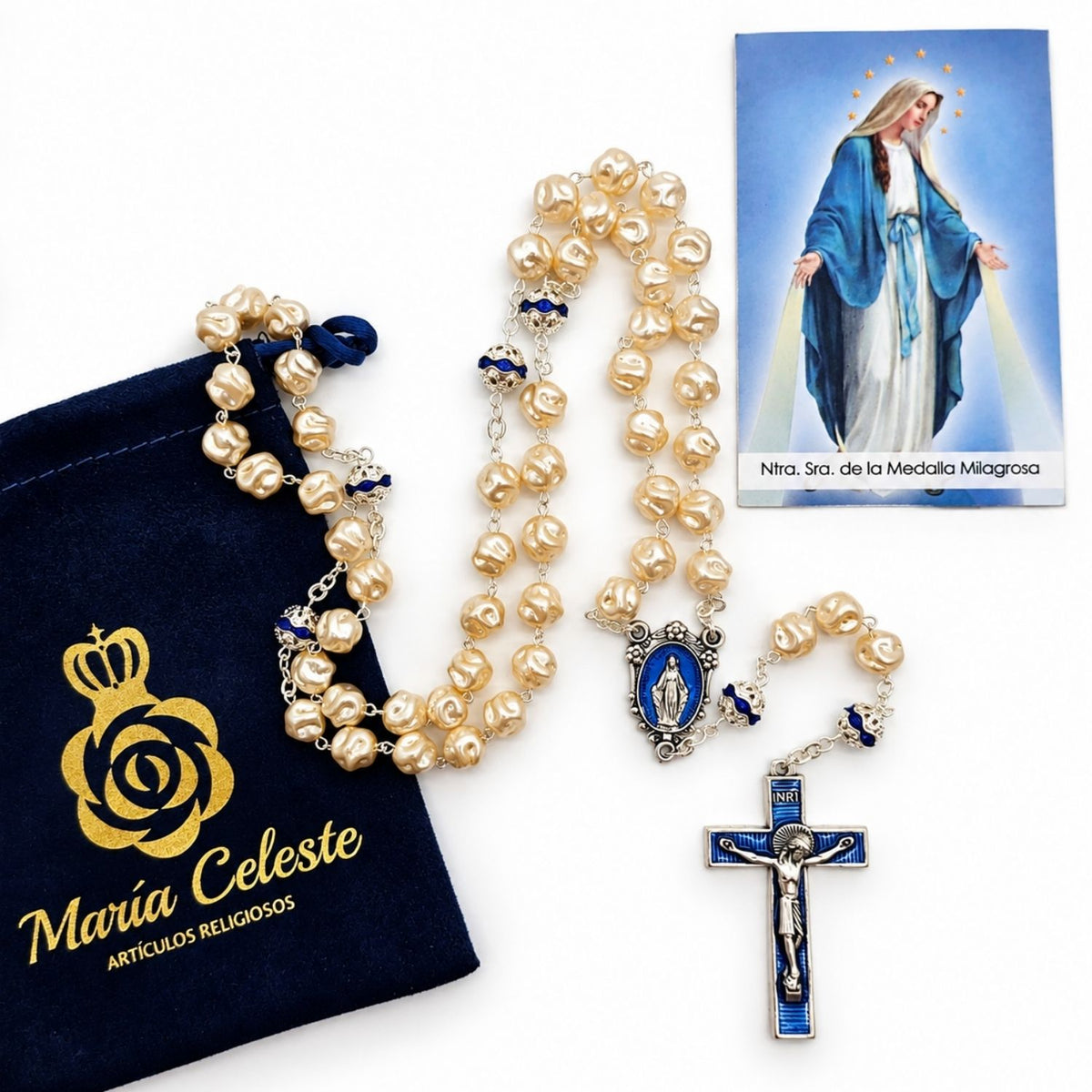 Rosario Medalla Milagrosa - Perla Simil Barroca