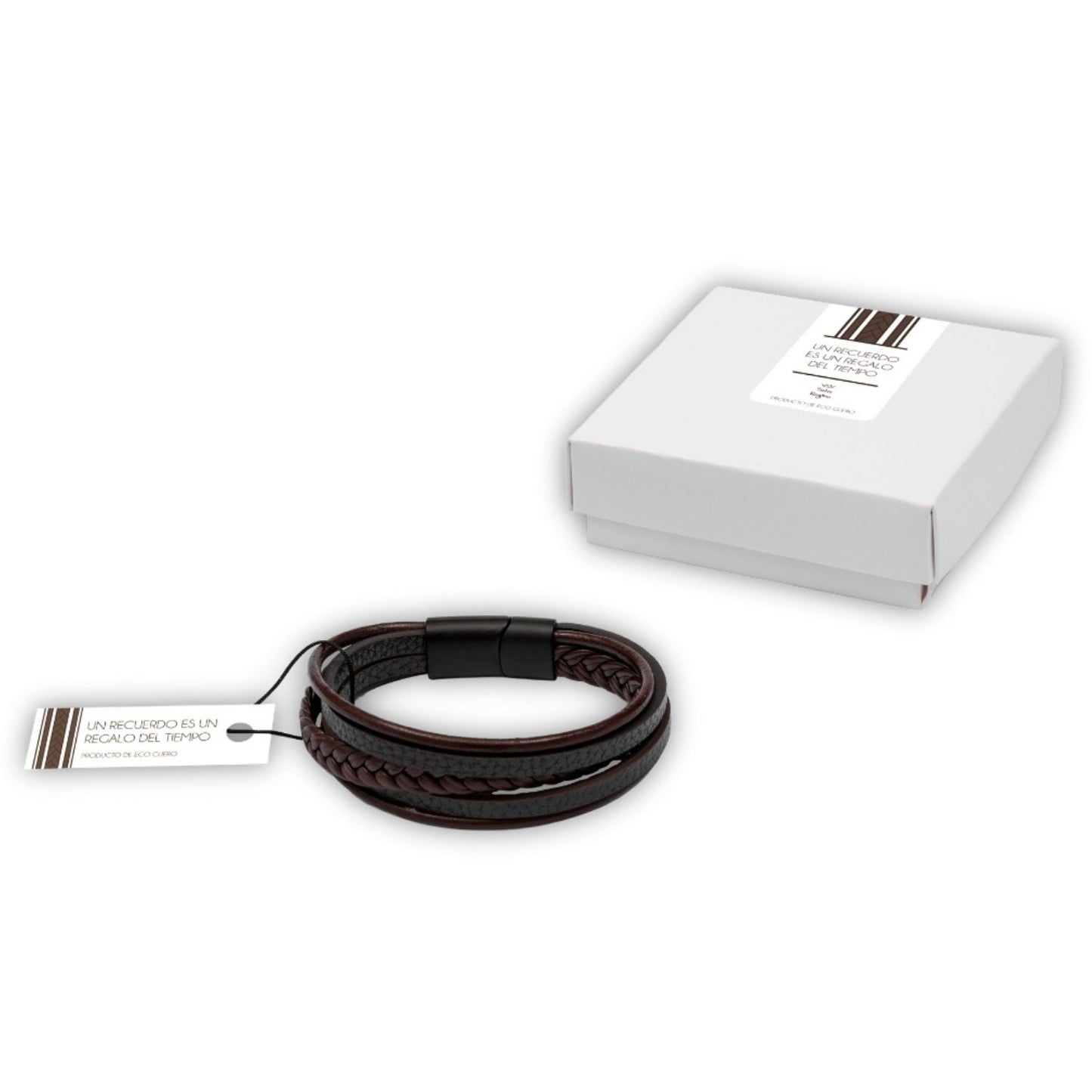 Pulsera hombre Eco Cuero 5 en 1 café