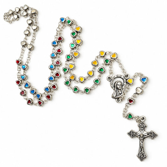 Collar Rosario Corazones Misionero