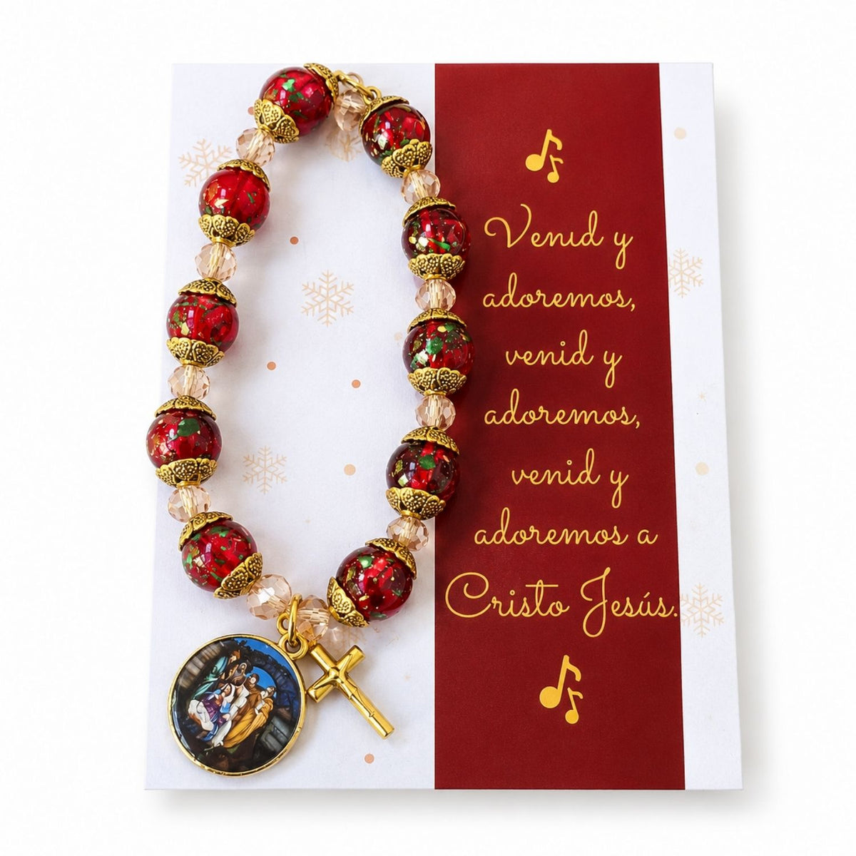 Pulsera - Decenario Venid y Adoremos  - roja