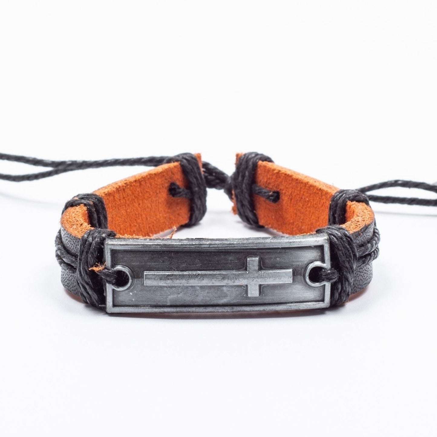 Pulsera Eco Cuero Cruz