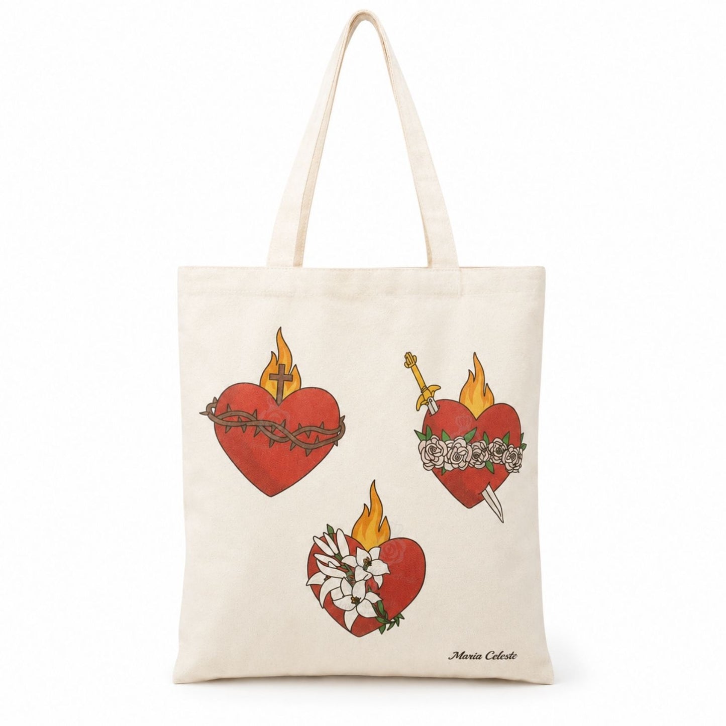 Set 3 Corazones Tote bag+ Bendición + Pulsera