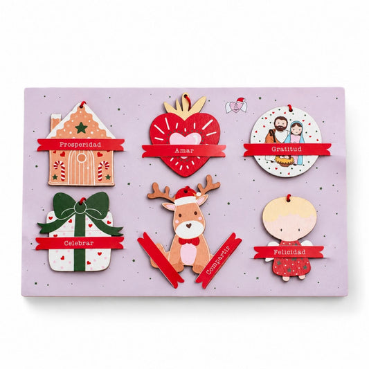 Set de 6 adornos navideños – Navidad