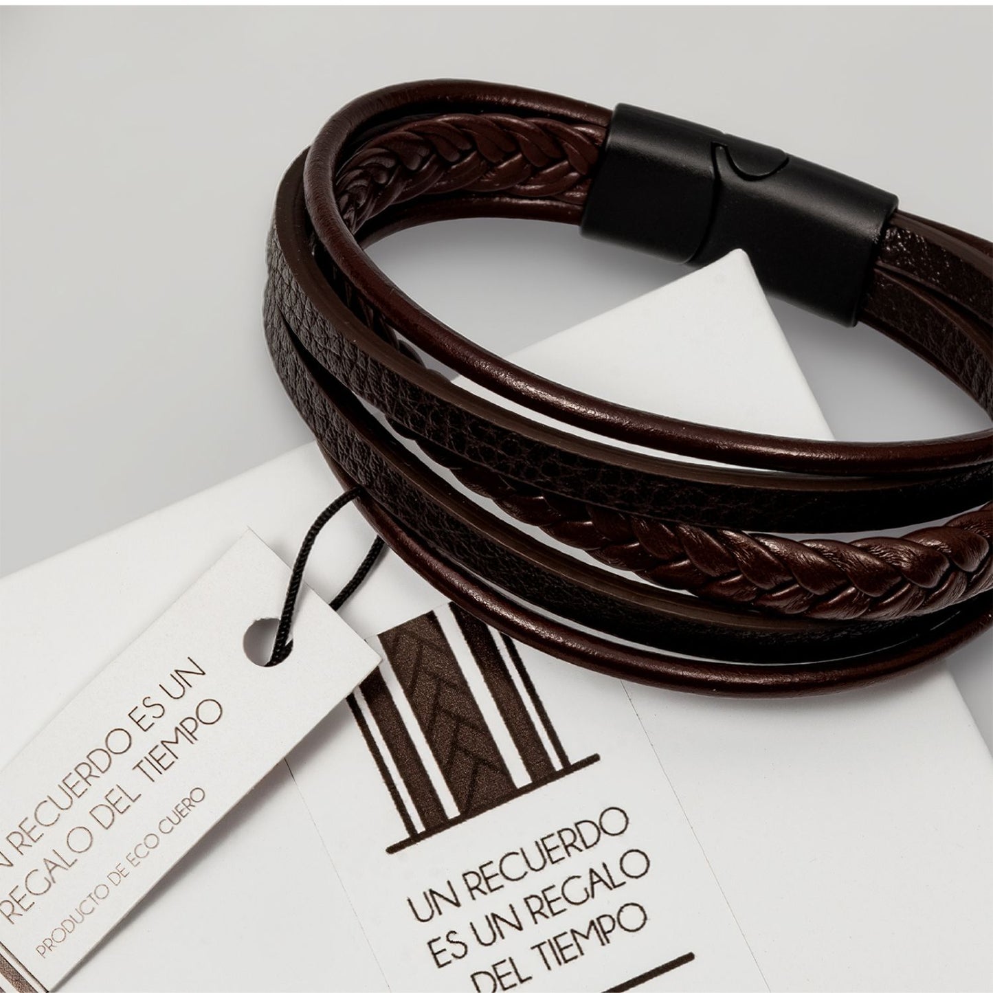 Pulsera hombre Eco Cuero 5 en 1 café